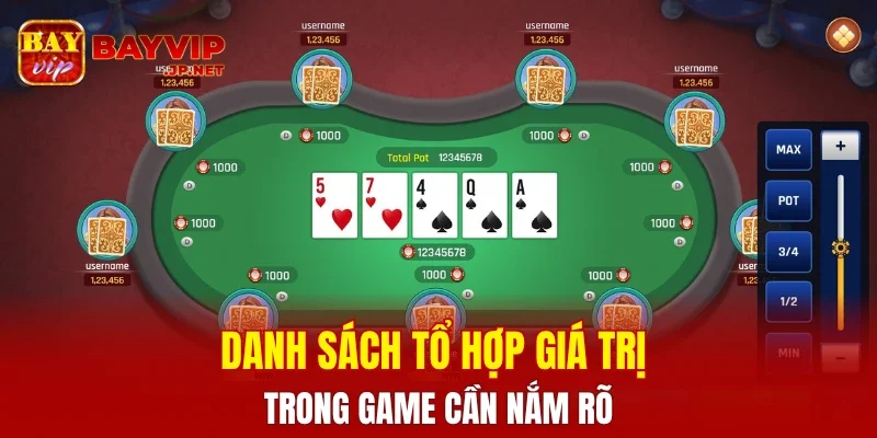 Danh sách tổ hợp giá trị trong game cần nắm rõ